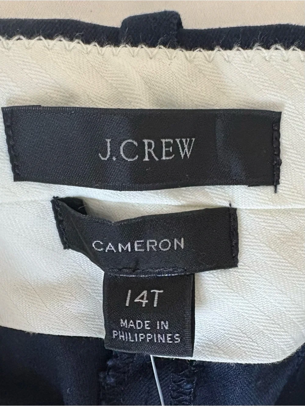 J. Crew Navy Cameron Straight-Leg Tailored Pants